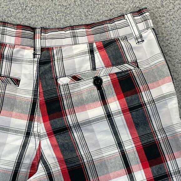 South Pole Shorts Youth 16 Baggy Skater Preppy Hip Hop Plaid Black Red White - Picture 10 of 11